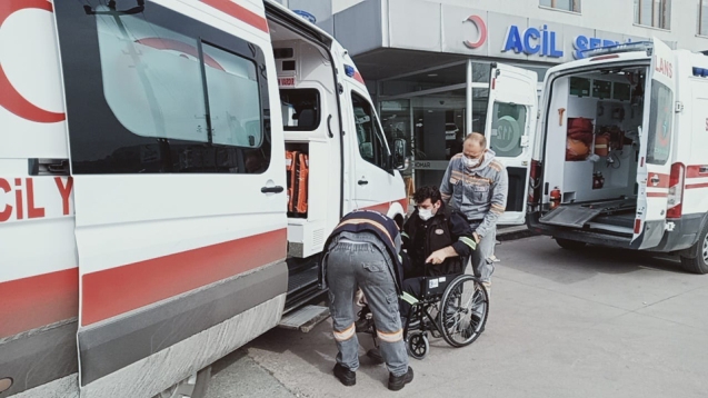 Çalışan işçi geçirdiği kaza sonucu hastanelik oldu...