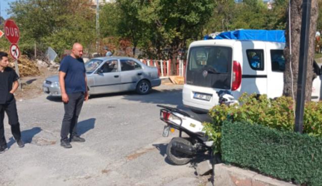 Motosiklet otomobile çarptı...