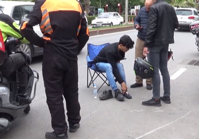 Otomobillere çarparak durabildi…