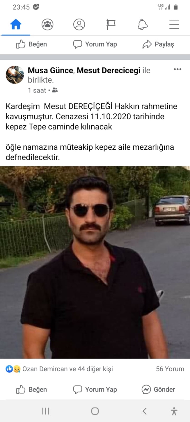 Dereçiçeği'nin,cenaze programı belli oldu...