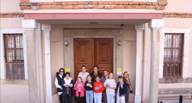 Kent müzesi taş boyama atölyesinde renkli anlar...