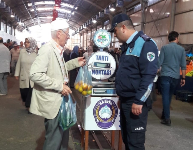 PAZARYERİNDE "TARTI KONTROL NOKTASI" KURULDU...