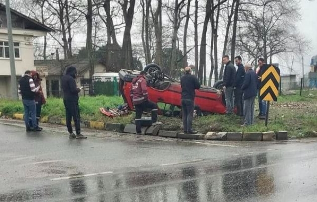 Takla atarak orta refüje çıktı.