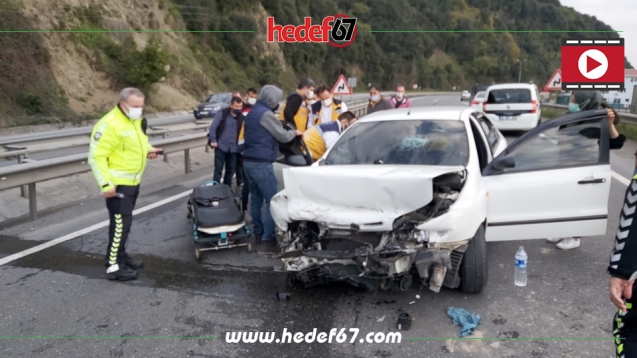 Freni boşaldı bariyerlere çarptı...2 yaralı...