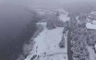 Beyaz örtüyle kaplandı... Dron ile görüntülendi...