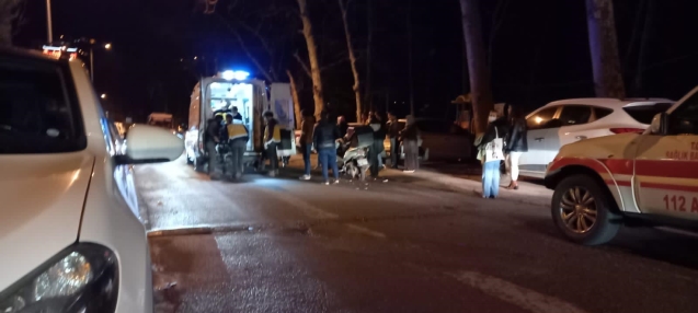 Motosiklet yayaya çarptı...