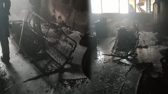Sitenin kalorifer dairesinde yangın çıktı.