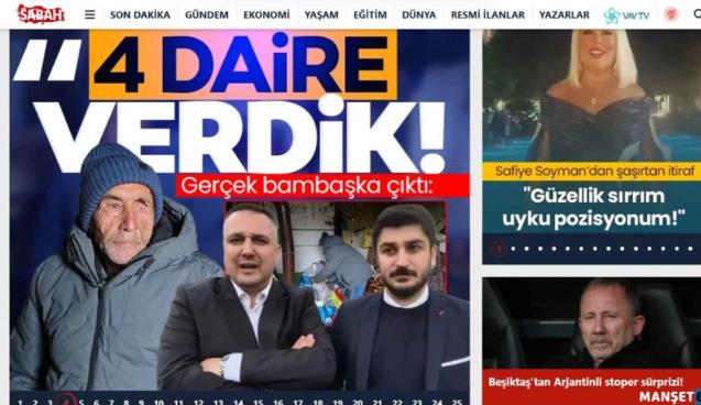Buğra Sayınkaplan SABAH gazetesinin manşetinde…