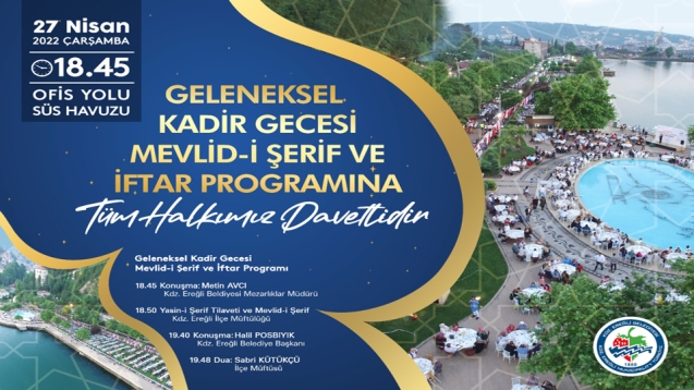 Kdz Ereğli, Kadir Gecesi’nde Belediyenin iftarında buluşacak