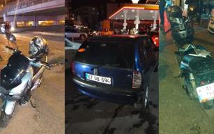 Otomobil ile motosiklet çarpıştı... Hastaneye kaldırıldı...