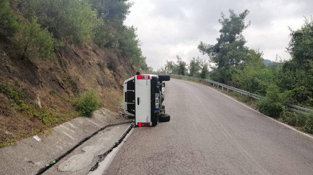 Göbü yolunda kaza: 1 yaralı...