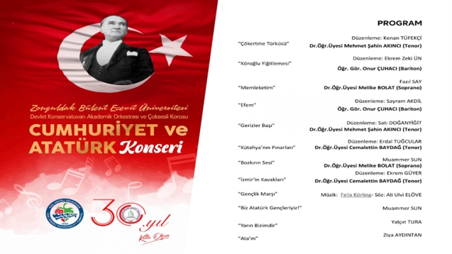 25 NİSAN’DA CUMHURİYET VE ATATÜRK KONSERİ