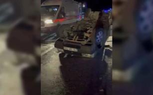 Takla attı ters döndü... 1'i çocuk 4 yaralı...