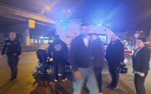 Motosiklet sürücüsü düşerek yaralandı...