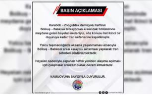 Heyelan nedeniyle demir yolu hattı seferlere kapatıldı...