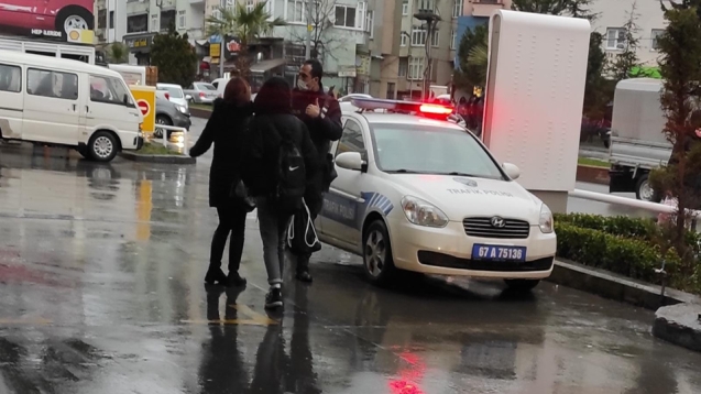 Kadın ve taciz ettiğini iddia ettiği şahıs karakolluk oldu.