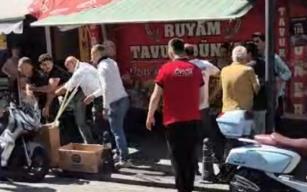 Esnaf ve müşteri arasında kavga...