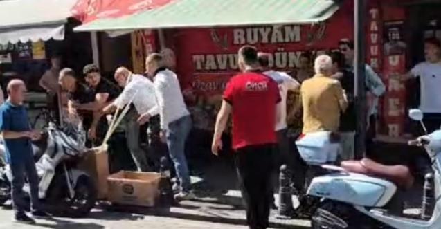 Esnaf ve müşteri arasında kavga...