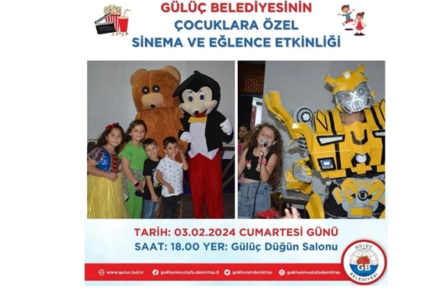 Çocuklara özel ücretsiz sinema ve eğlence etkinliği...