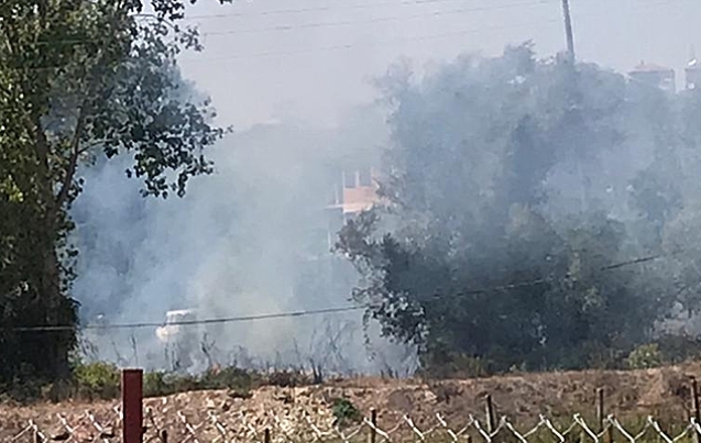 Çalılık alandan dumanlar yükseldi.