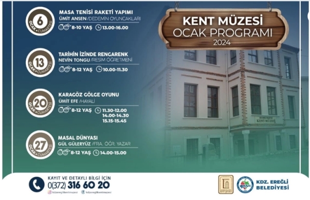 Kent müzesi ocak ayı programı