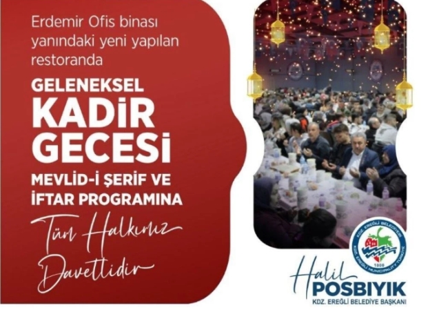 Kdz. Ereğli Belediyesi Kadir gecesi programı...