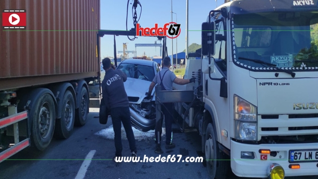 TIR ile otomobil çarpıştı… 1 yaralı…