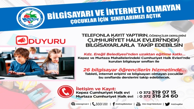 KDZ. EREĞLİ BELEDİYESİ’NDEN UZAKTAN EĞİTİME KATKI...