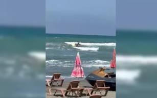 Denize giren 5 kişilik aile, boğulma tehlikesi geçirdi...