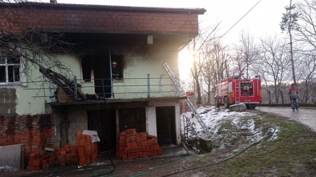 Dağlıca köyünde çıkan yangında ev tamamen yandı.