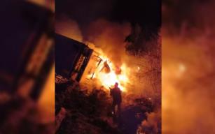 Dorsesi yandı... Alkol taşıyan TIR...