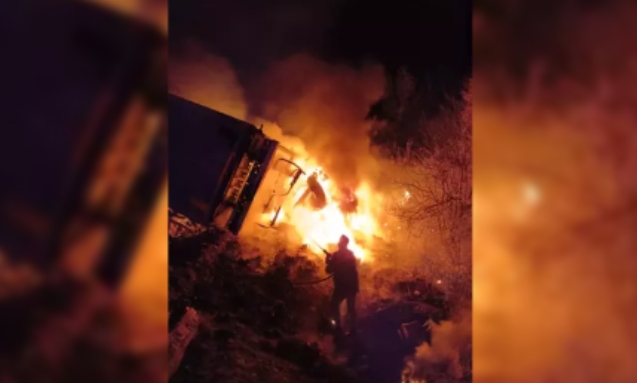 Dorsesi yandı... Alkol taşıyan TIR...