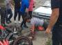 Otomobille motosiklet çarpıştı…