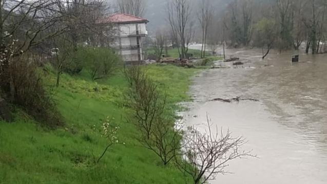 Su seviyesi yükselen Gülüç Irmağı endişe yaratıyor...