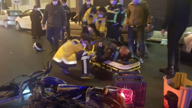 Motosiklet kazasında 2 kişi yaralandı... 1'ağır yaralı...