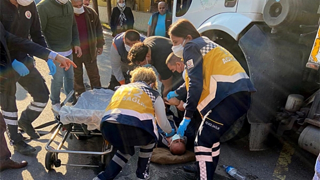 Belediye işçisi bir anda yere yığıldı…