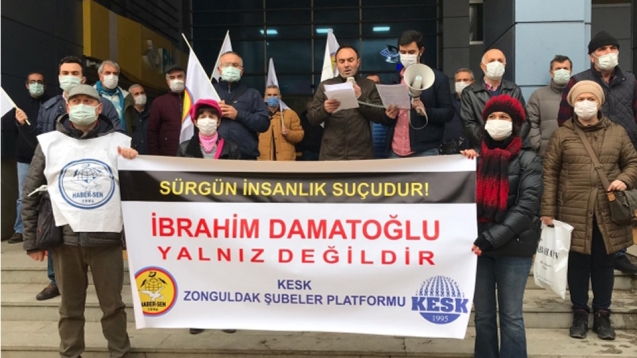 İbrahim Damatoğlu’nun sürgün edilmesi protesto edildi...
