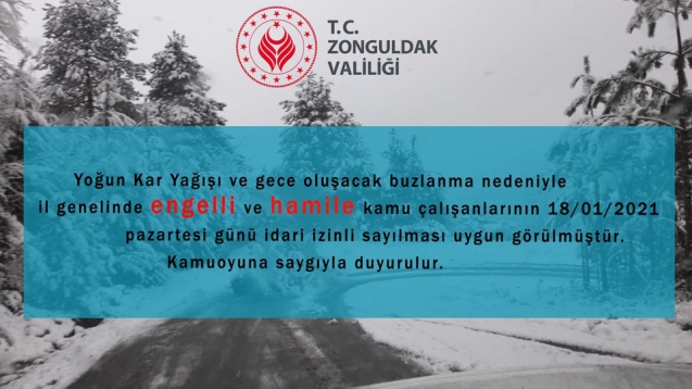 Engelli ve hamile personele idari izin verildi...