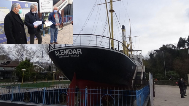 Alemdar gemisinde basın toplantısı...