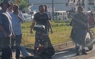 Otomobil ile motosiklet çarpıştı... 1 yaralı...
