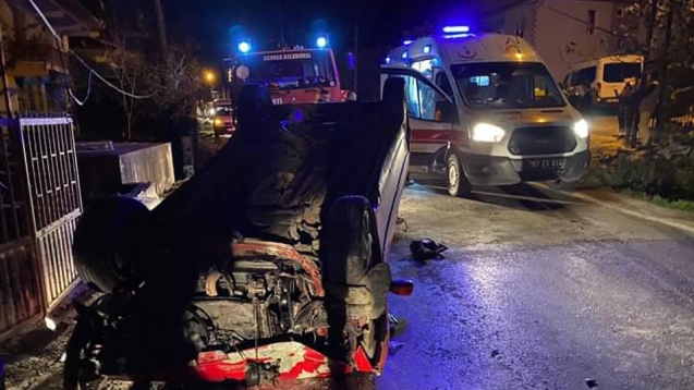 Alkollü sürücü kaza yaptı: Araç pert oldu...