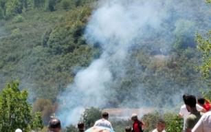 Tırpan motoru patladı yangın çıktı... 