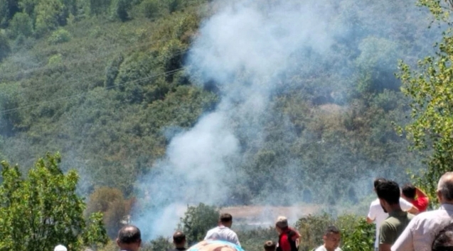 Tırpan motoru patladı yangın çıktı... 