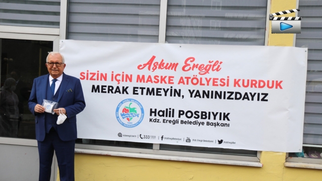 KDZ. EREĞLİ BELEDİYESİ MASKE ÜRETİYOR...