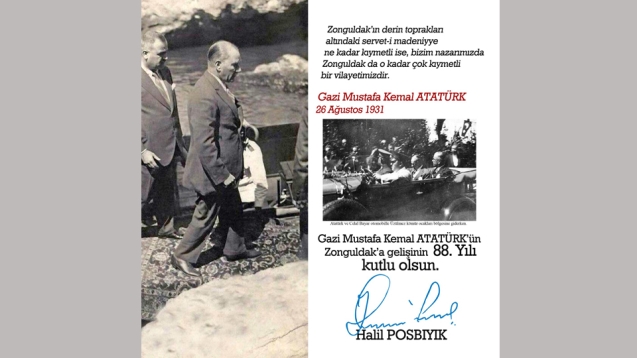 ATATÜRK'ÜN, ZONGULDAK'A GELİŞİNİN 88.YILDÖNÜMÜ...