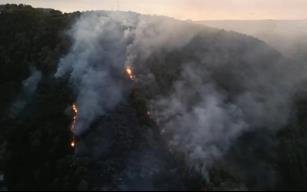 Yangının boyutu dron ile görüntülendi...