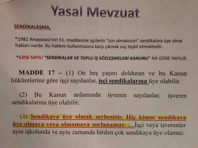 Hiçbir işçiye talimatımız olmamıştır…