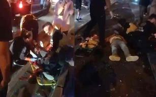 Motosiklet yayaya çarptı… Yaralılar var…