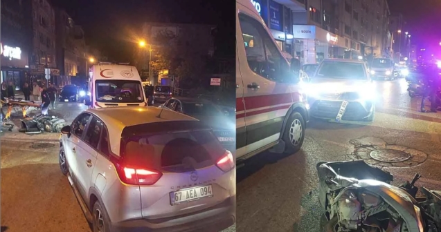 Alkollü sürücü motosiklete çarptı…