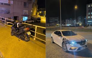Otomobil ile motosiklet çarpıştı... 1 yaralı...